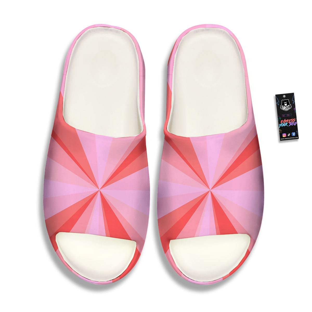 Radial Rays Pink Print Sandals-grizzshop