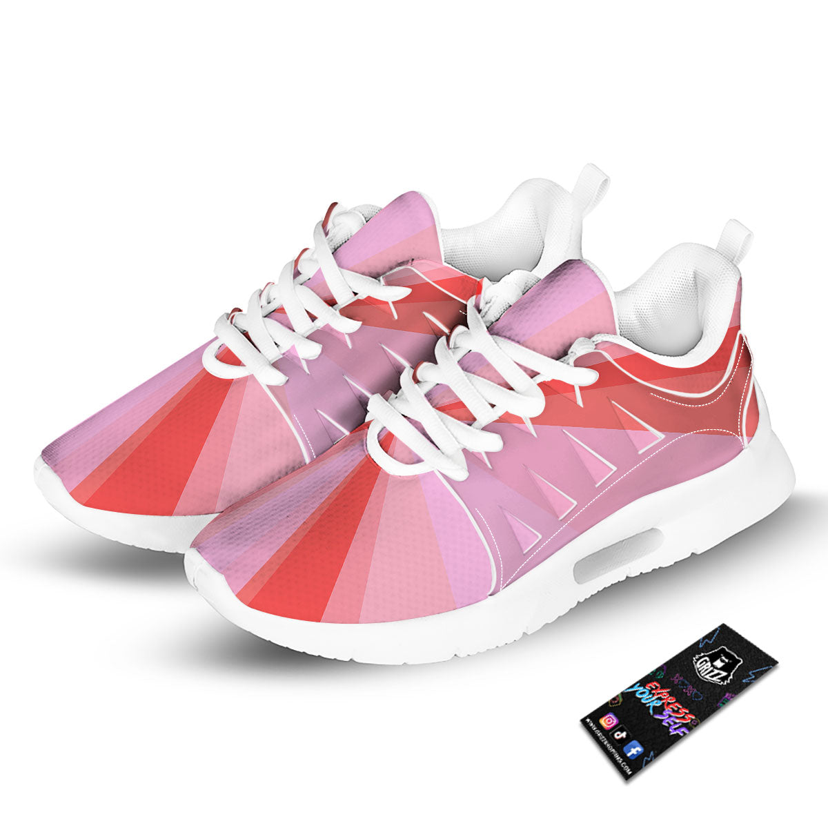 Radial Rays Pink Print Tennis Shoes-grizzshop
