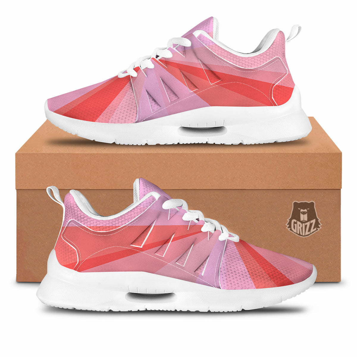Radial Rays Pink Print Tennis Shoes-grizzshop