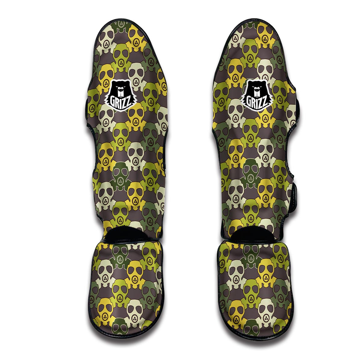 Radiation Mask Pattern Print Muay Thai Shin Guards-grizzshop