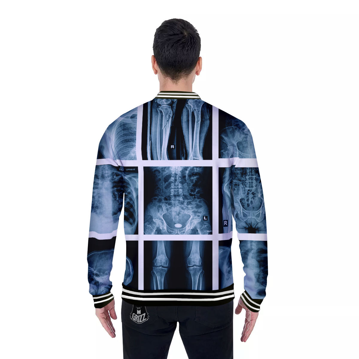 Radiology X-Ray Film Print Baseball Jacket-grizzshop