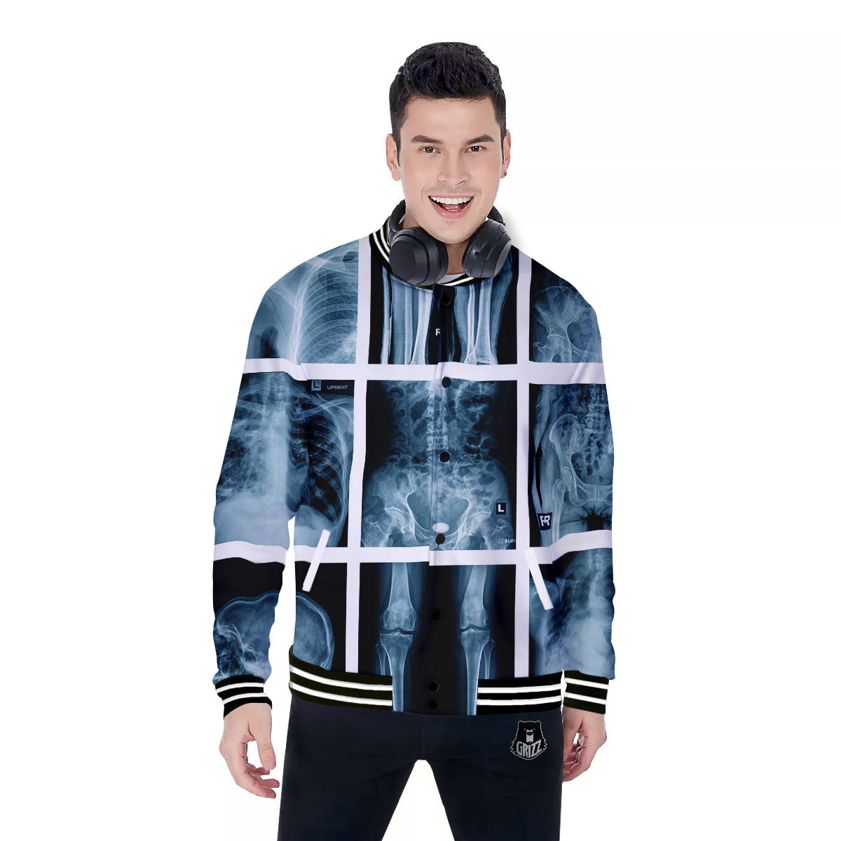 Radiology X-Ray Film Print Baseball Jacket-grizzshop