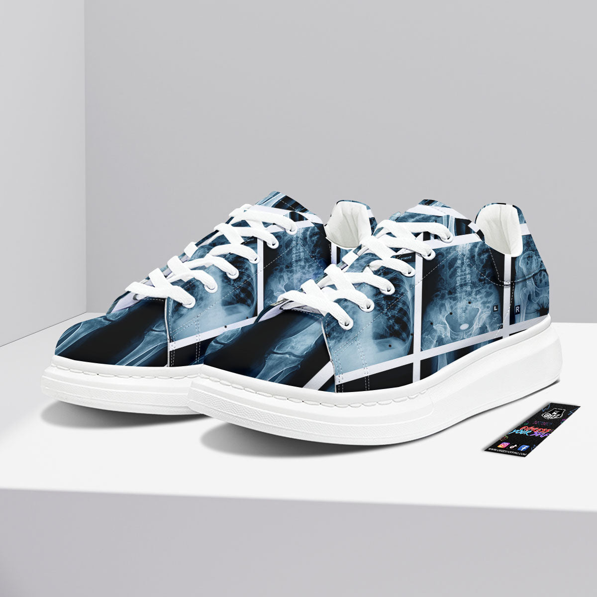 Radiology X-Ray Film Print Platform Shoes-grizzshop