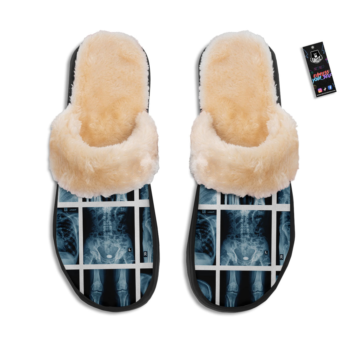Radiology X-Ray Film Print Slippers-grizzshop
