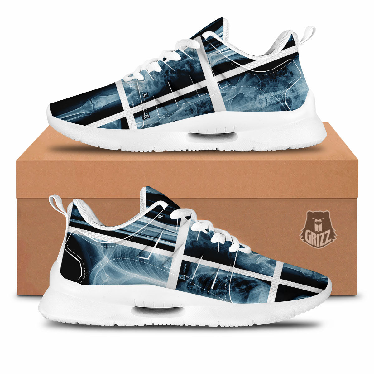 Radiology X-Ray Film Print Tennis Shoes-grizzshop