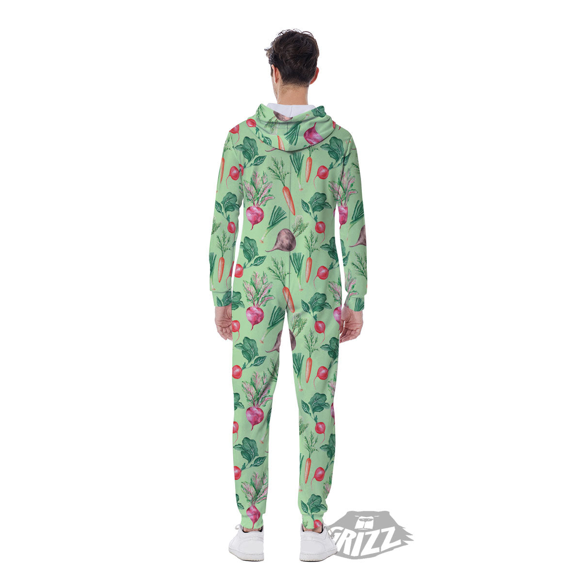 Radish And Watercolor Carrot Print Pattern Men's Jumpsuit-grizzshop