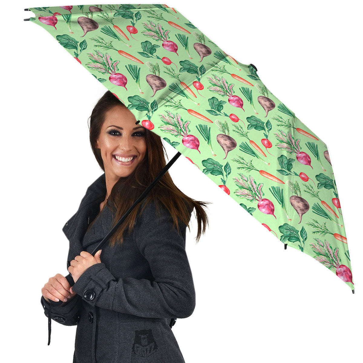 Radish And Watercolor Carrot Print Pattern Umbrella-grizzshop