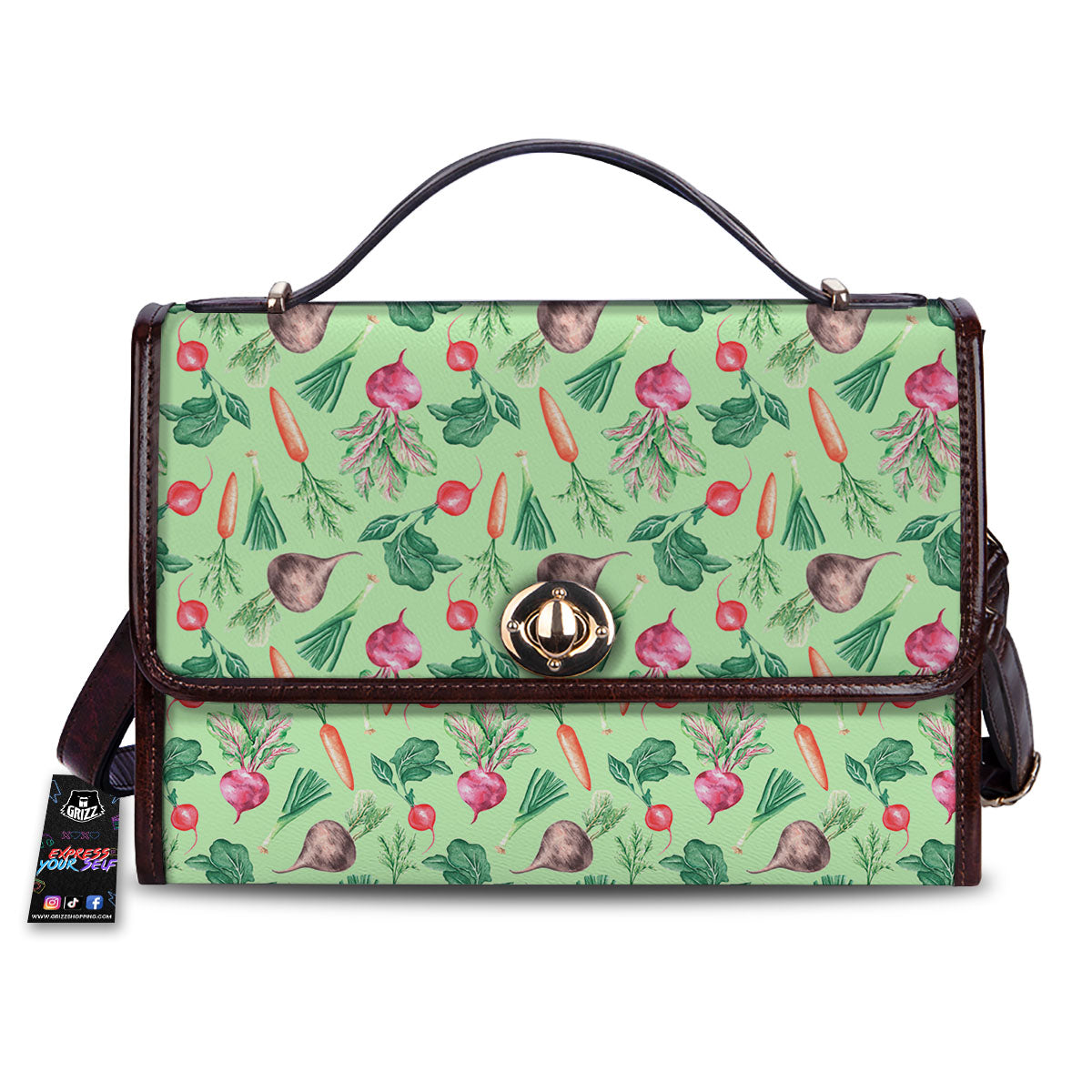 Radish And Watercolor Carrot Print Pattern Women's Satchel Bag