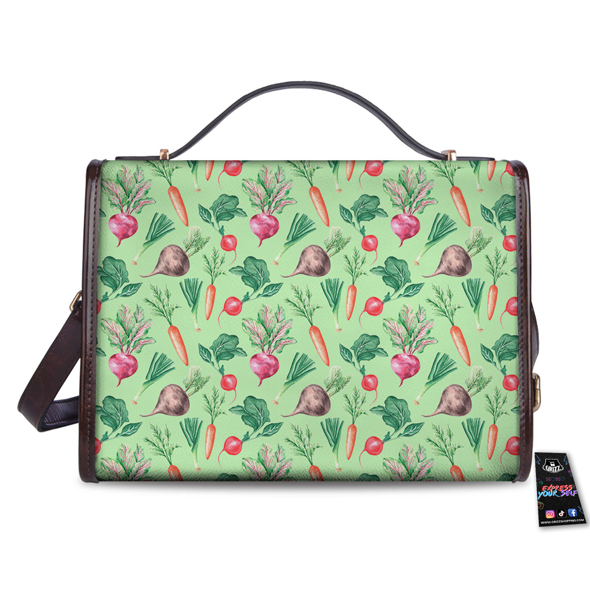 Radish And Watercolor Carrot Print Pattern Women's Satchel Bag