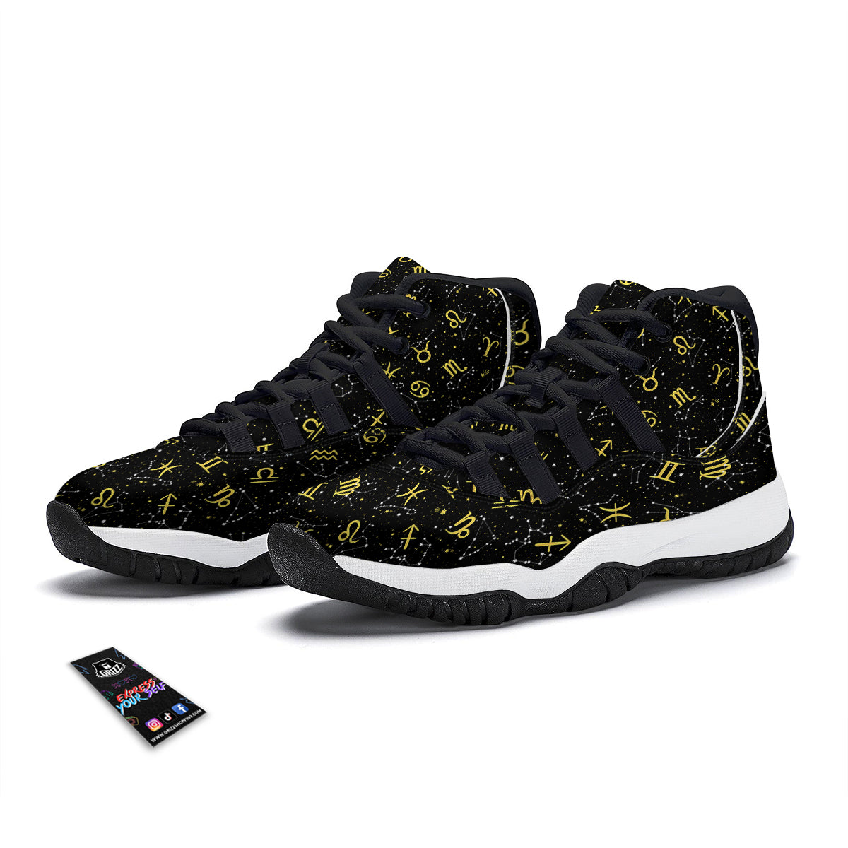 Rainbow And Clouds Blue Print Pattern Black Bball Shoes-grizzshop