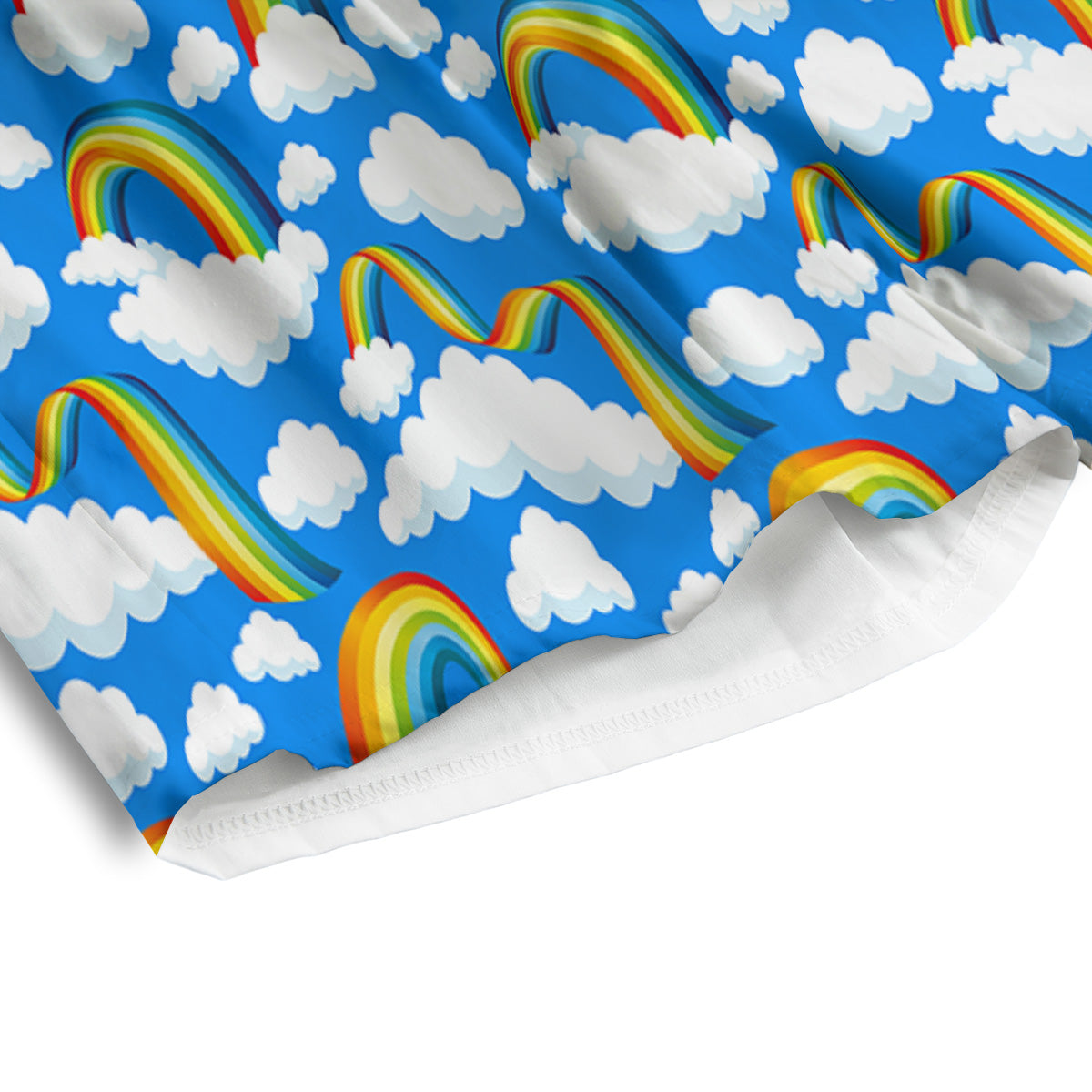 Rainbow And Clouds Blue Print Pattern Men's Athletic Shorts