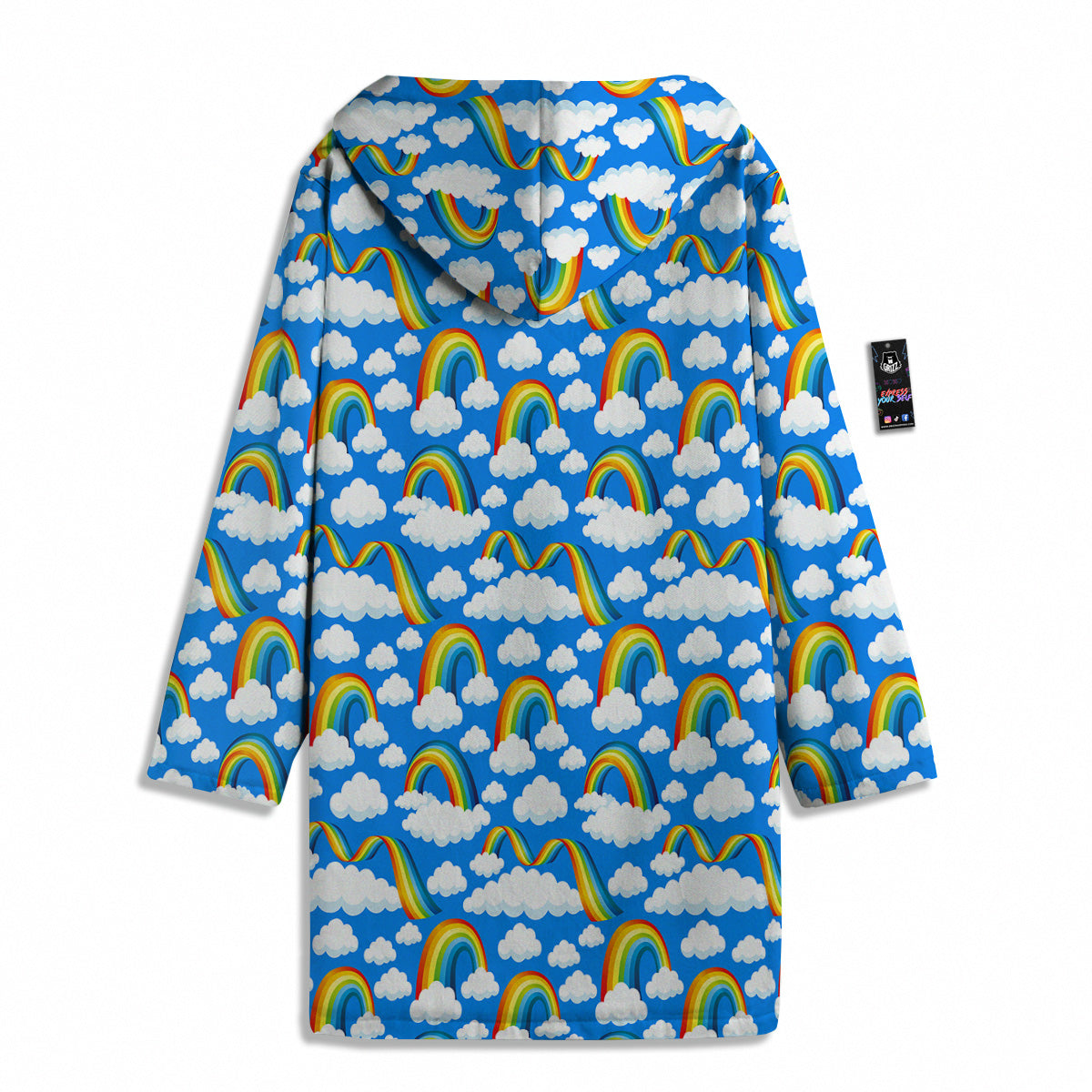 Rainbow And Clouds Blue Print Pattern Men's Windbreaker Jacket-grizzshop