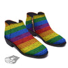 Rainbow Brick Wall LGBT Pride Print Ankle Boots-grizzshop