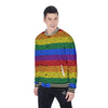 Rainbow Brick Wall LGBT Pride Print Baseball Jacket-grizzshop