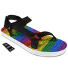 Rainbow Brick Wall LGBT Pride Print Black Open Toe Sandals-grizzshop