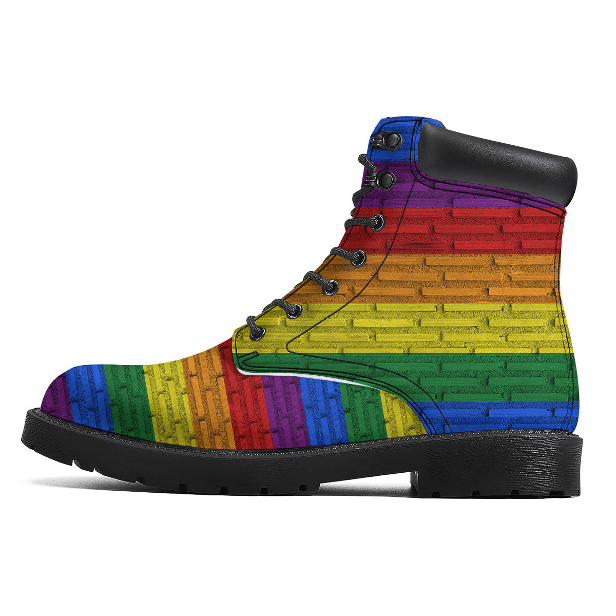 Rainbow Brick Wall LGBT Pride Print Boots-grizzshop