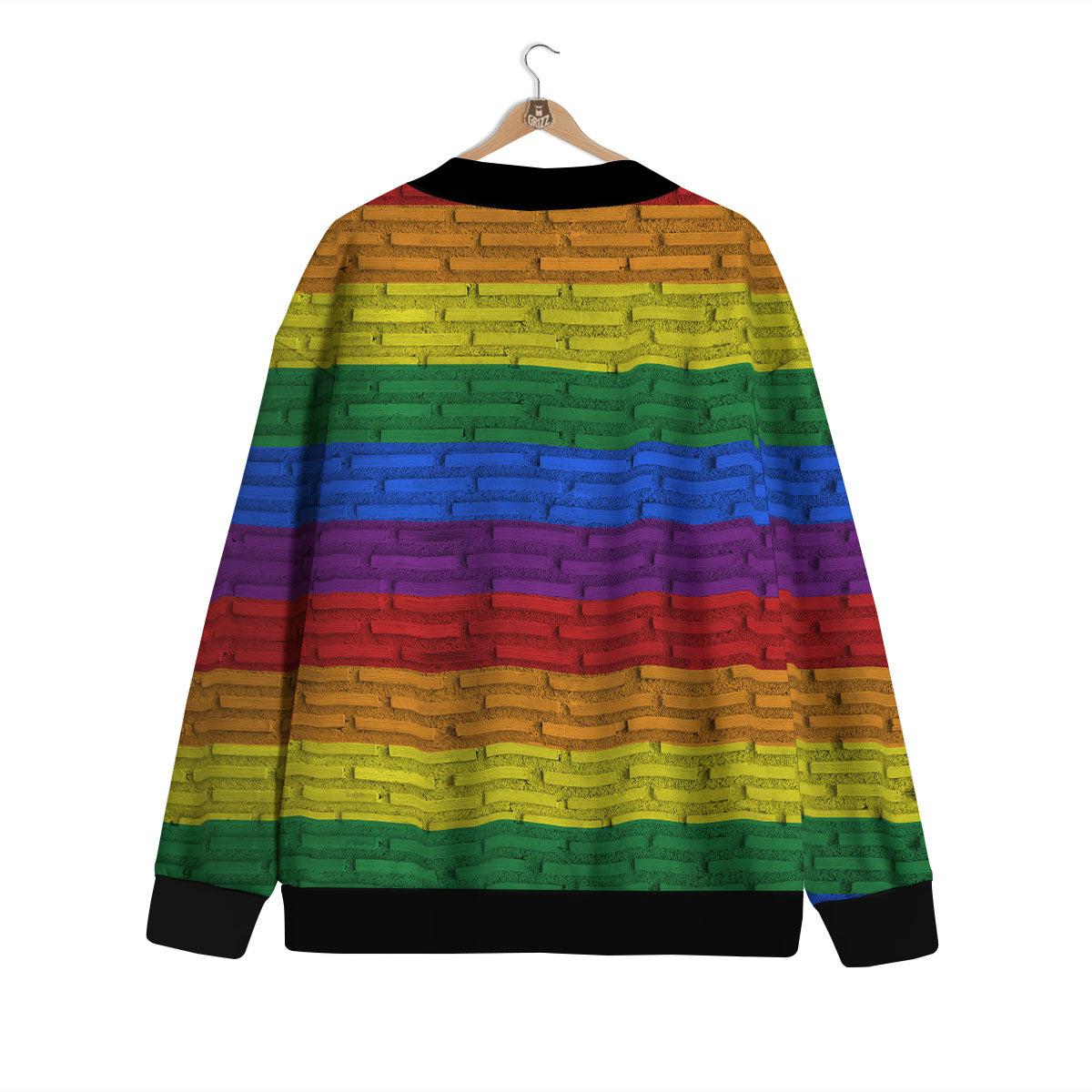 Rainbow Brick Wall LGBT Pride Print Cardigan-grizzshop