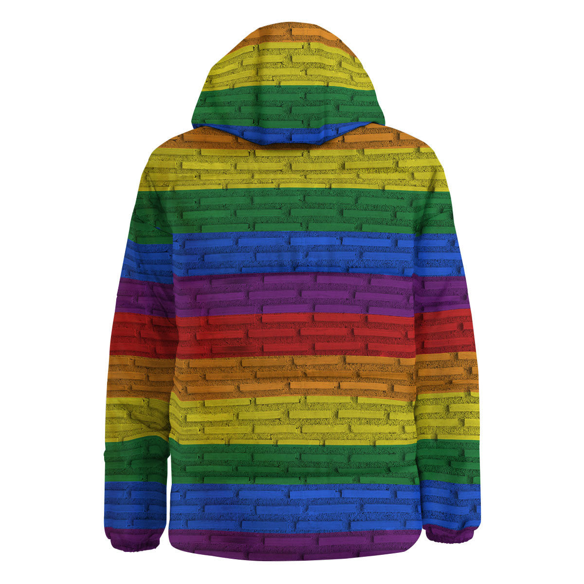 Rainbow Brick Wall LGBT Pride Print Down Jacket-grizzshop