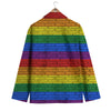 Rainbow Brick Wall LGBT Pride Print Men's Blazer-grizzshop