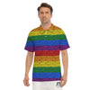 Rainbow Brick Wall LGBT Pride Print Men's Golf Shirts-grizzshop