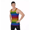 Rainbow Brick Wall LGBT Pride Print Men's Tank Top-grizzshop