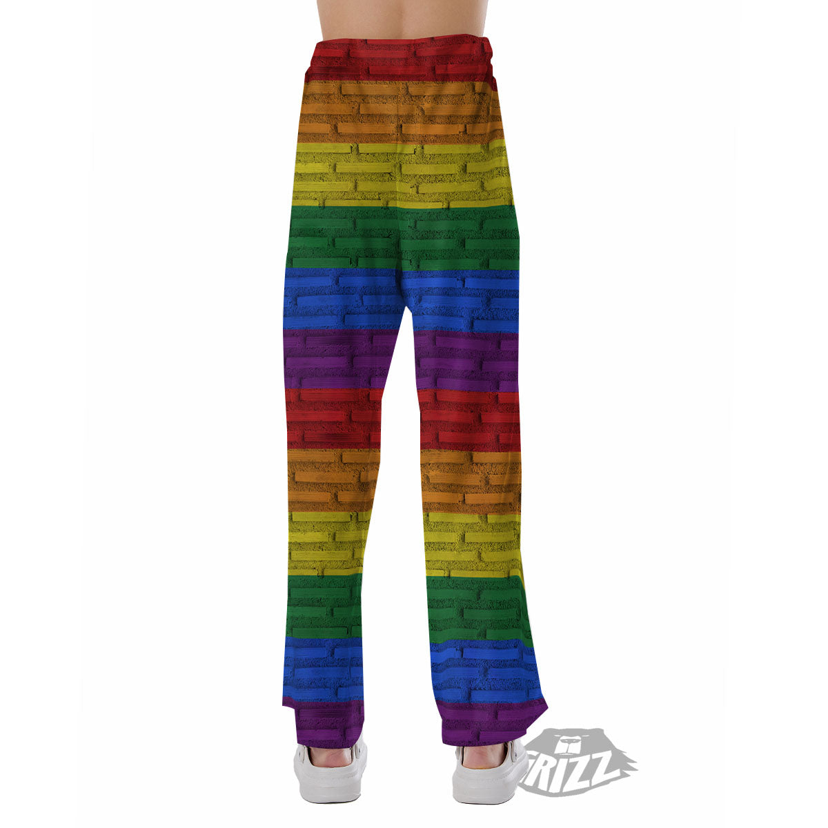 Rainbow Brick Wall LGBT Pride Print Pajama Pants-grizzshop