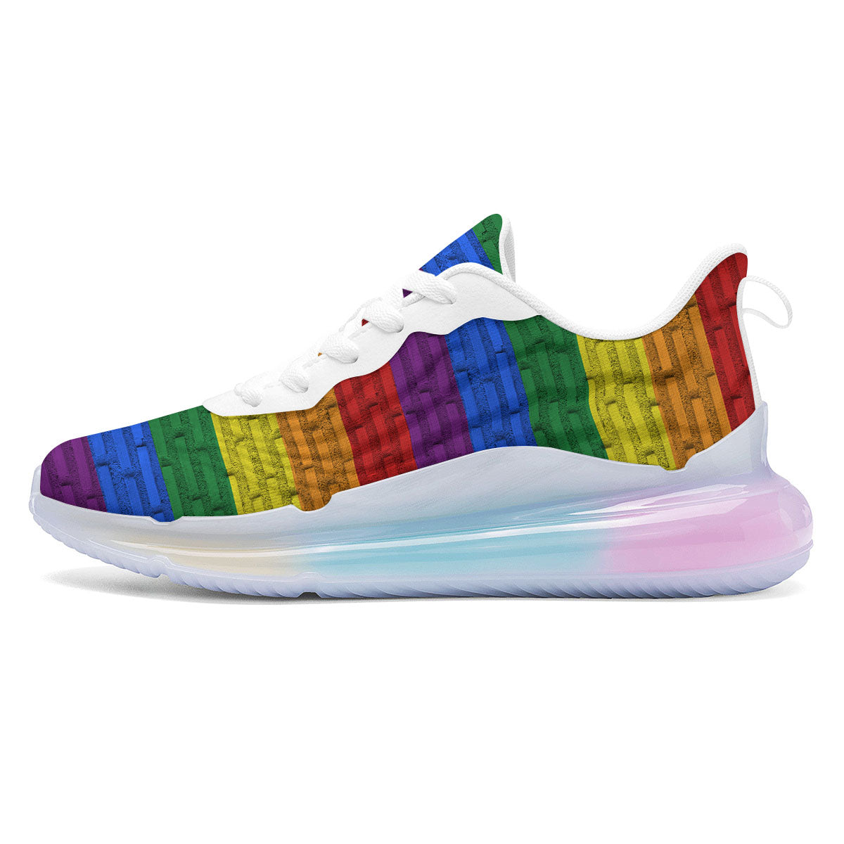 Rainbow Brick Wall LGBT Pride Print Running Sneakers-grizzshop