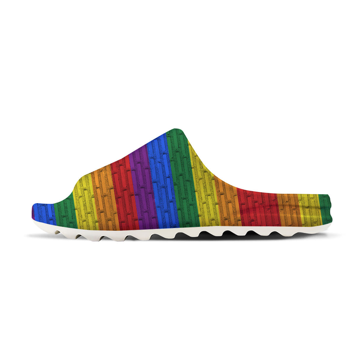 Rainbow Brick Wall LGBT Pride Print Sandals-grizzshop