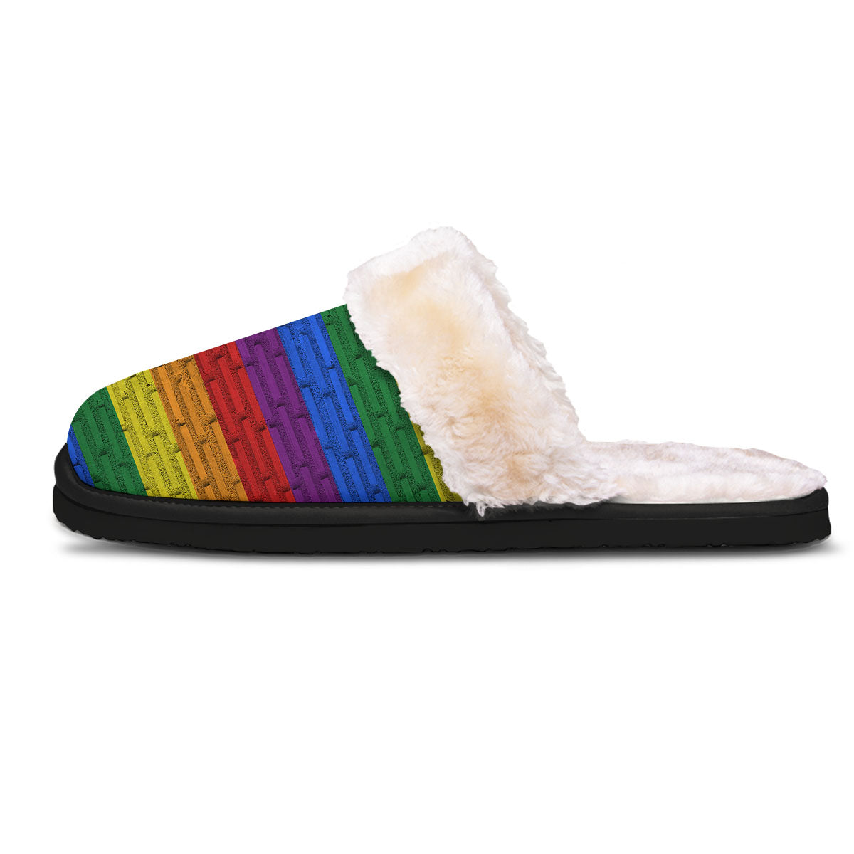 Rainbow Brick Wall LGBT Pride Print Slippers-grizzshop