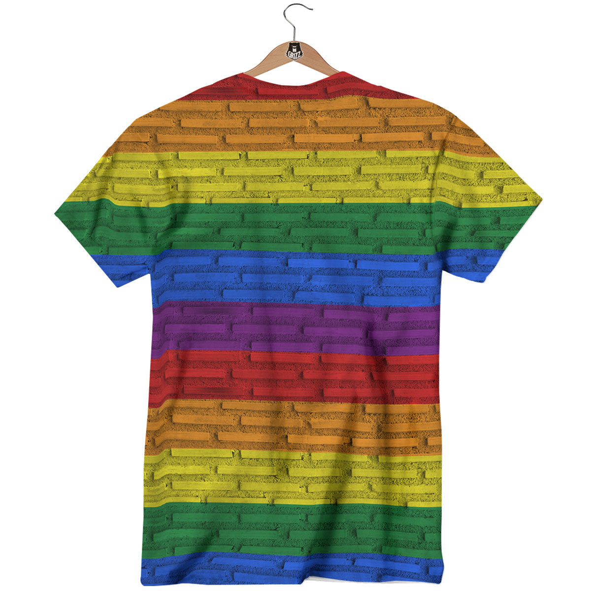 Rainbow Brick Wall LGBT Pride Print T-Shirt-grizzshop