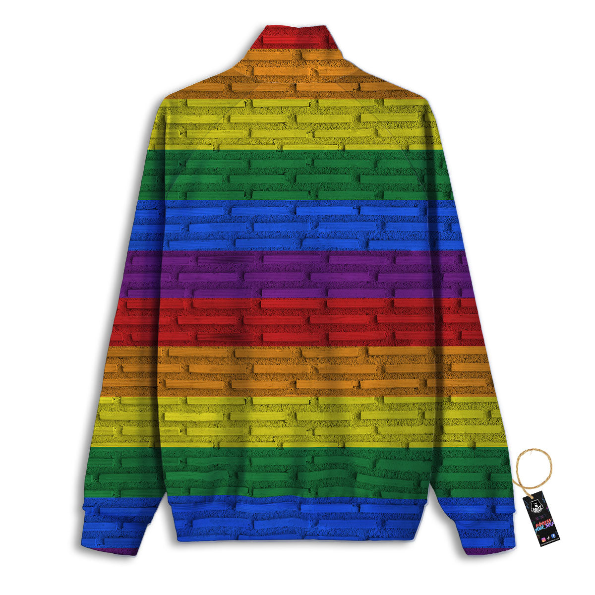 Rainbow Brick Wall LGBT Pride Print Track Jacket-grizzshop