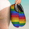 Rainbow Brick Wall LGBT Pride Print Water Shoes-grizzshop