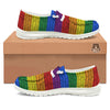 Rainbow Brick Wall LGBT Pride Print White Loafers-grizzshop