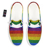 Rainbow Brick Wall LGBT Pride Print White Loafers-grizzshop