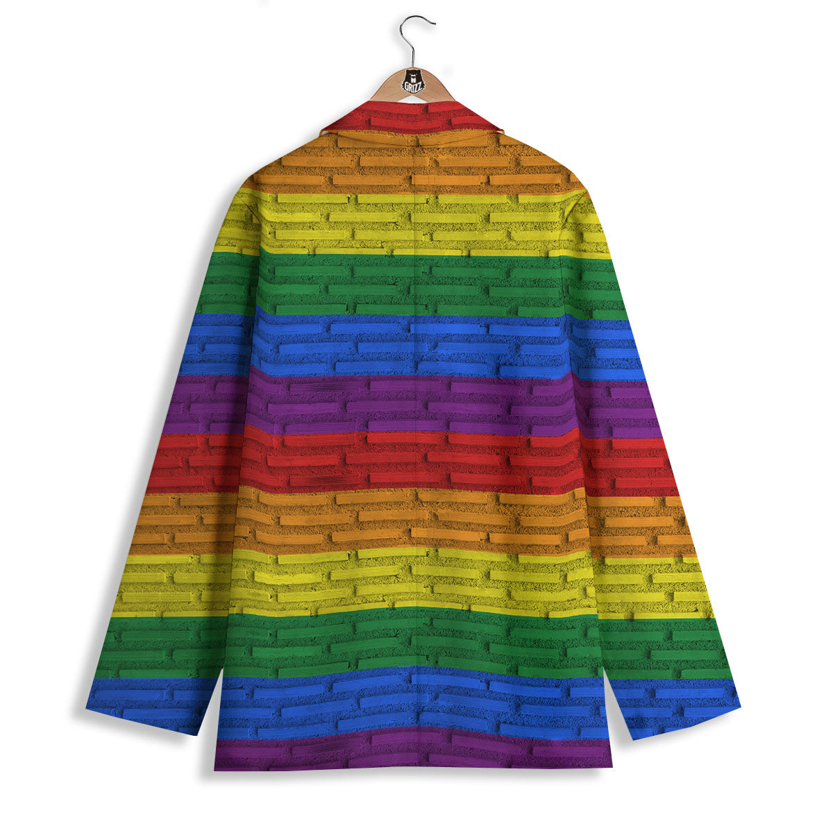 Rainbow Brick Wall LGBT Pride Print Women's Blazer-grizzshop