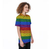 Rainbow Brick Wall LGBT Pride Print Women's Golf Shirts-grizzshop