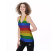 Rainbow Brick Wall LGBT Pride Print Women's Racerback Tank Top-grizzshop