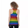 Rainbow Brick Wall LGBT Pride Print Women's Racerback Tank Top-grizzshop
