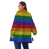 Rainbow Brick Wall LGBT Pride Print Women's Sherpa Jacket-grizzshop