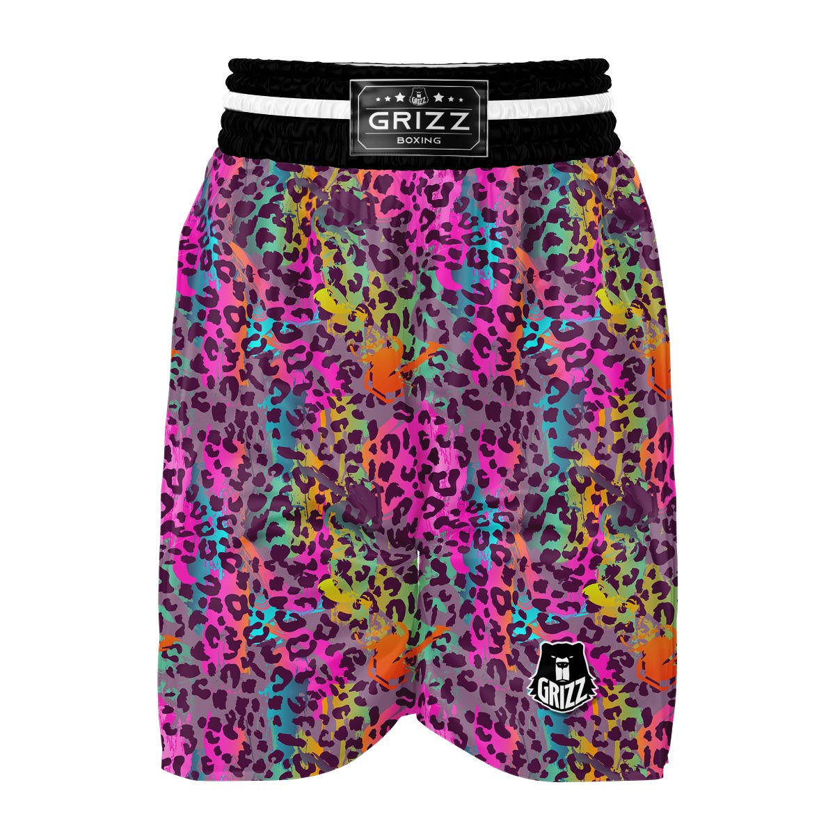 Rainbow Cheetah Leopard Pattern Print Boxing Shorts-grizzshop