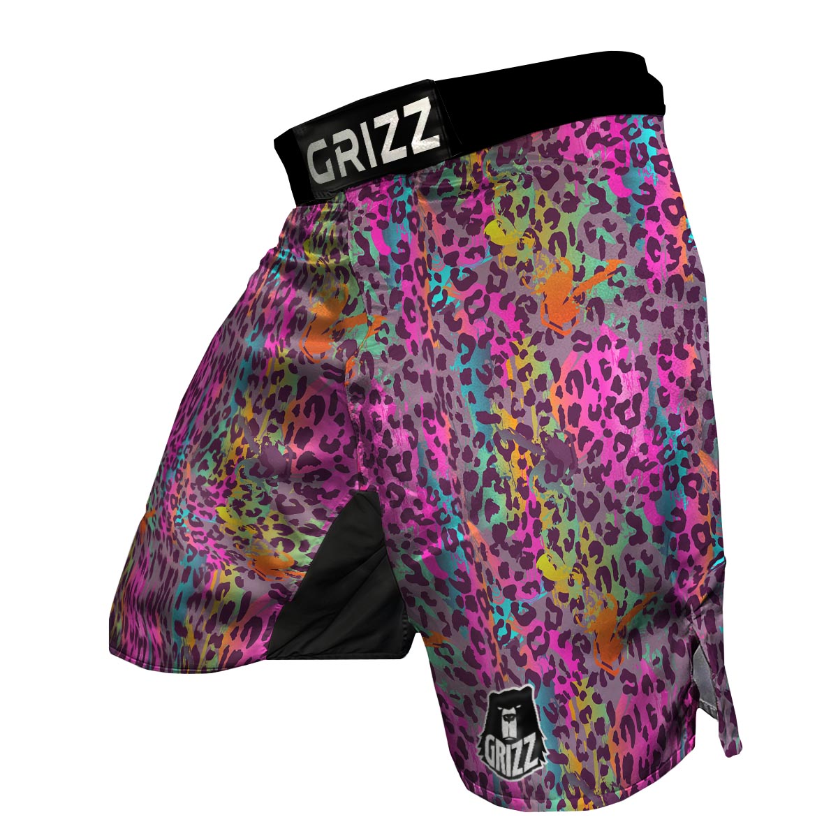 Rainbow Cheetah Leopard Pattern Print MMA Shorts-grizzshop