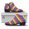 Rainbow Chevron LGBT Pride Print Pattern Ankle Boots-grizzshop