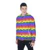 Rainbow Chevron LGBT Pride Print Pattern Baseball Jacket-grizzshop