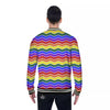 Rainbow Chevron LGBT Pride Print Pattern Baseball Jacket-grizzshop