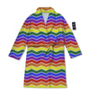 Rainbow Chevron LGBT Pride Print Pattern Bathrobe-grizzshop