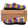 Rainbow Chevron LGBT Pride Print Pattern Black Loafers-grizzshop