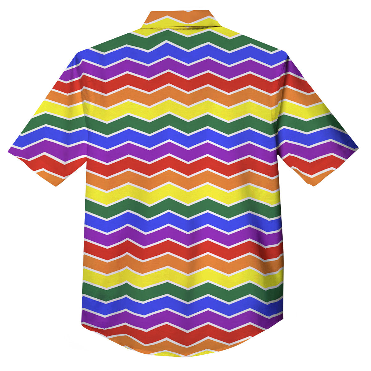 Rainbow Chevron LGBT Pride Print Pattern Button Up Shirt-grizzshop