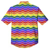 Rainbow Chevron LGBT Pride Print Pattern Button Up Shirt-grizzshop