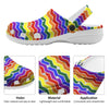 Rainbow Chevron LGBT Pride Print Pattern Clog-grizzshop