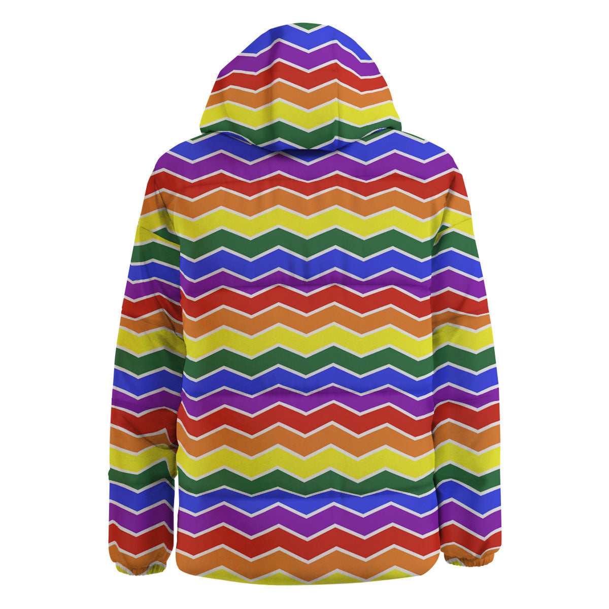 Rainbow Chevron LGBT Pride Print Pattern Down Jacket-grizzshop